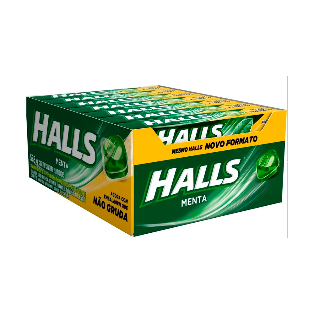 Halls Menta contendo 21 drops