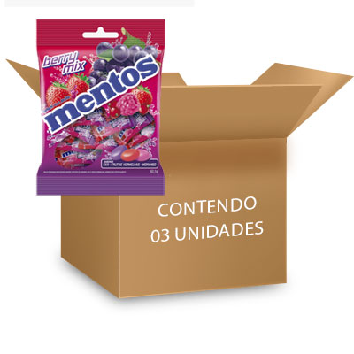 Mentos Berry Mix Bag Individual contendo 3 pacotes de 62,1g cada