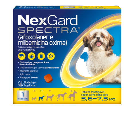 Nexgard Spectra para cachorros 3,6 a 7,5kg - 1 Tablete Mastigável