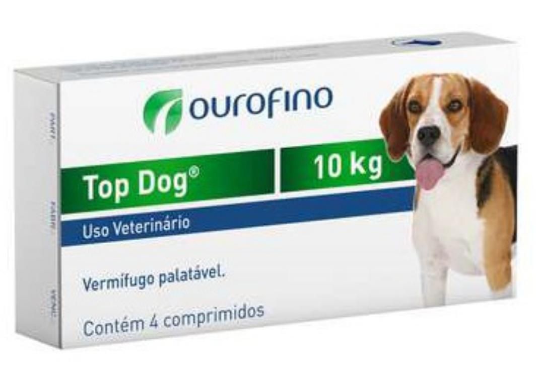 Top Dog Vermifugo 1000MG - 10kg cx 4 cp