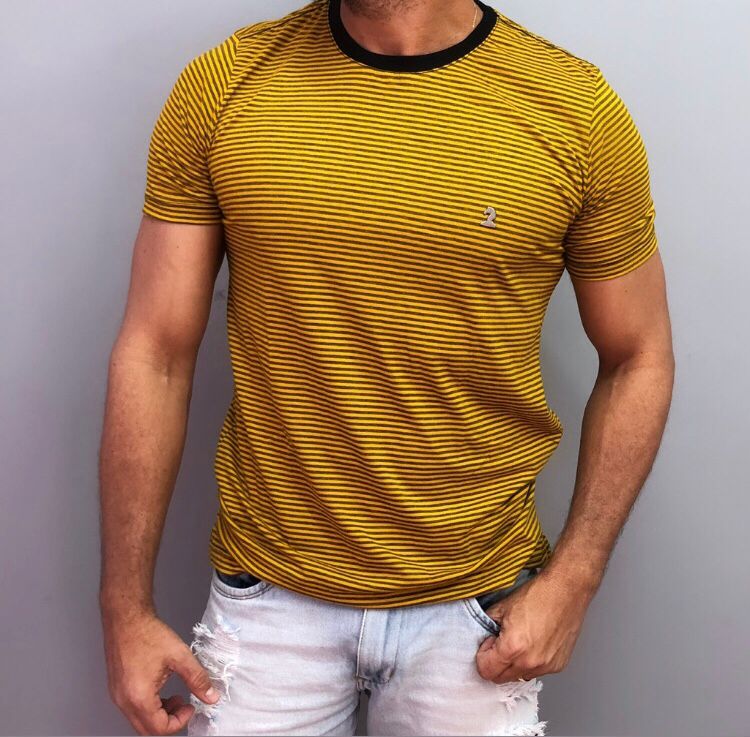 Camiseta Stripes Azo - Amarela