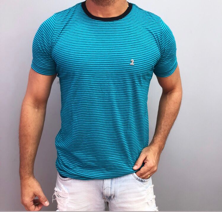 Camiseta Stripes Azo - Azul