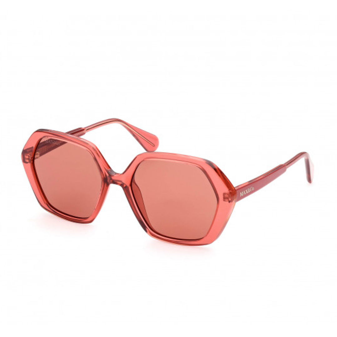 Óculos Max&Co. Hexagonal MO0034S 66S 55 Vermelho/Transparente
