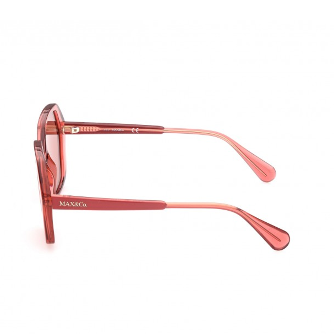 Óculos Max&Co. Hexagonal MO0034S 66S 55 Vermelho/Transparente