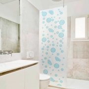 Adesivo Para Vidro Box Banheiro Jateado Decorado Bolhas Prova D'agua