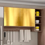 Outlet - Adesivo para Móveis Cromado Dourado 0,61x0,60m