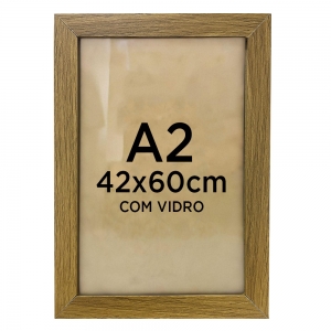 Moldura Quadro A2 42x60 Foto Poster Ilustração com Vidro - Várias Cores