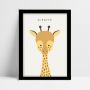 Quadro Decorativo Escandinavo Giraffe