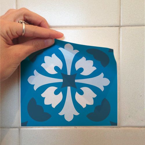 Adesivo Destacável Azulejo para Cozinha Manresa Azul - TaColado