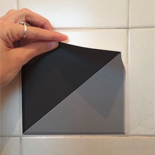 Adesivo Destacável Azulejo para Cozinha Retângulo Preto  - TaColado