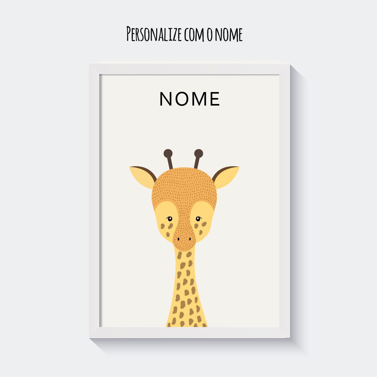 Quadro Personalizado Escandinavo Giraffe  - TaColado