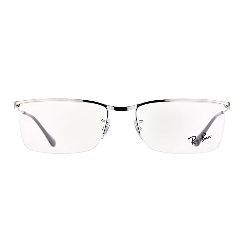 Armação de Óculos de Grau Masculino Ray Ban RX6370 Prata Metal