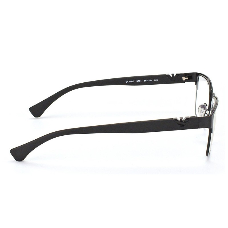 Óculos de Grau Empório Armani EA1027 Quadrado Metal Preto Fosco