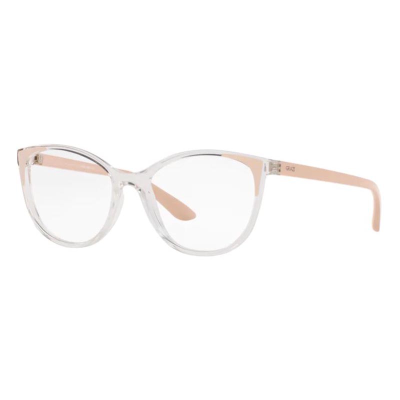 Óculos de Grau Feminino Grazi Gatinho GZ3057 Transparente com Nude