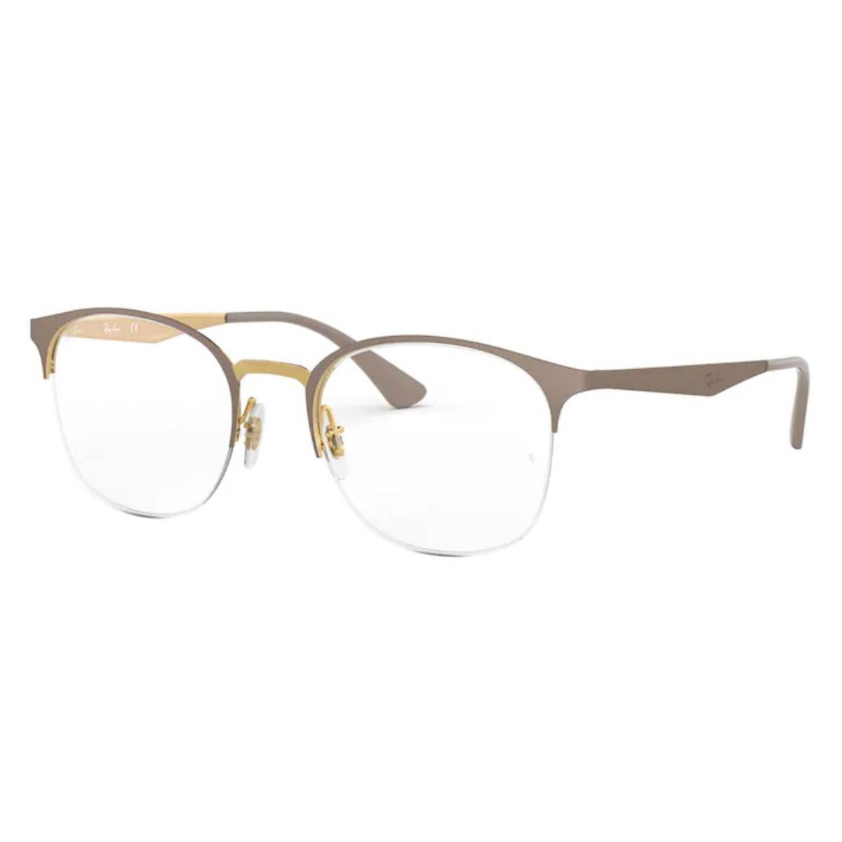 Óculos de Grau Feminino Ray Ban RX6422 Metal Bege Fosco e Dourado