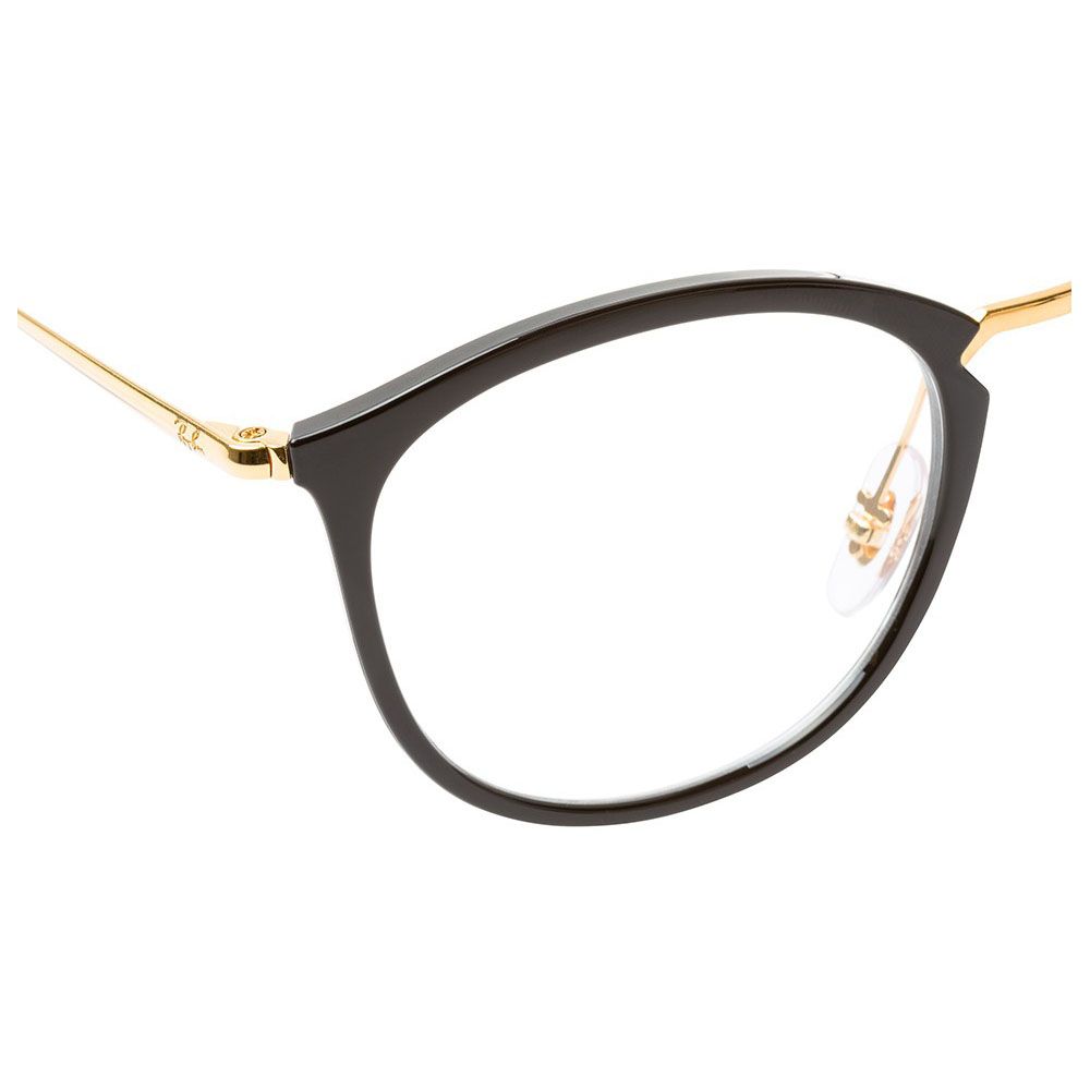 Óculos de Grau Feminino Ray Ban RX7140 Preto e Dourado Brilho
