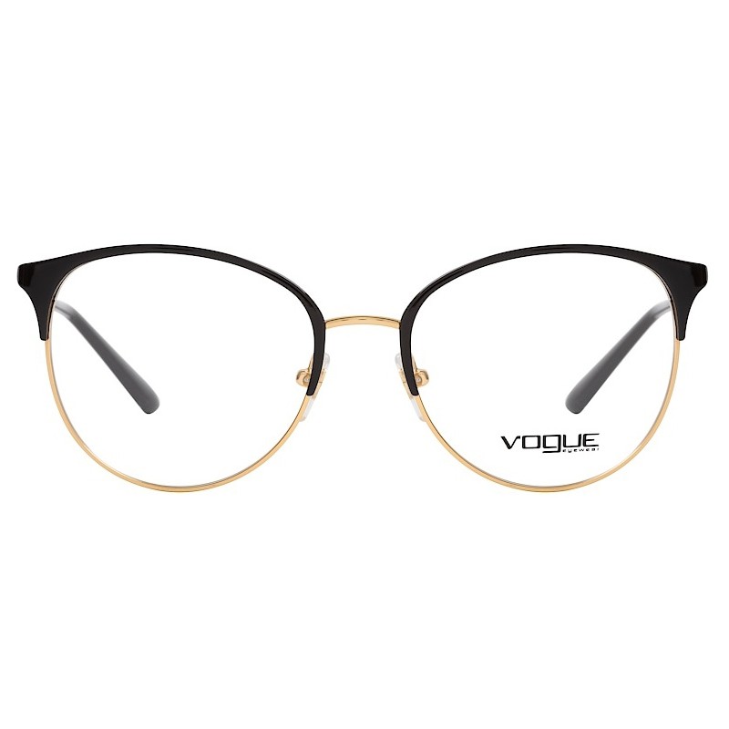 Óculos de Grau Redondo Vogue VO4108 Preto Brilho com Dourado