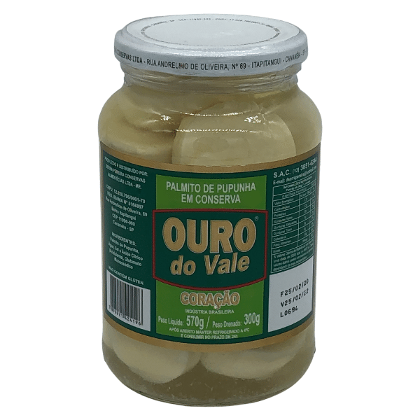 PALMITO PUP CORACAO 300G OURO DO VALE