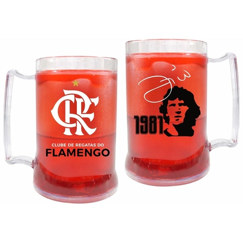 Caneca gel Flamengo vermelha Zico
