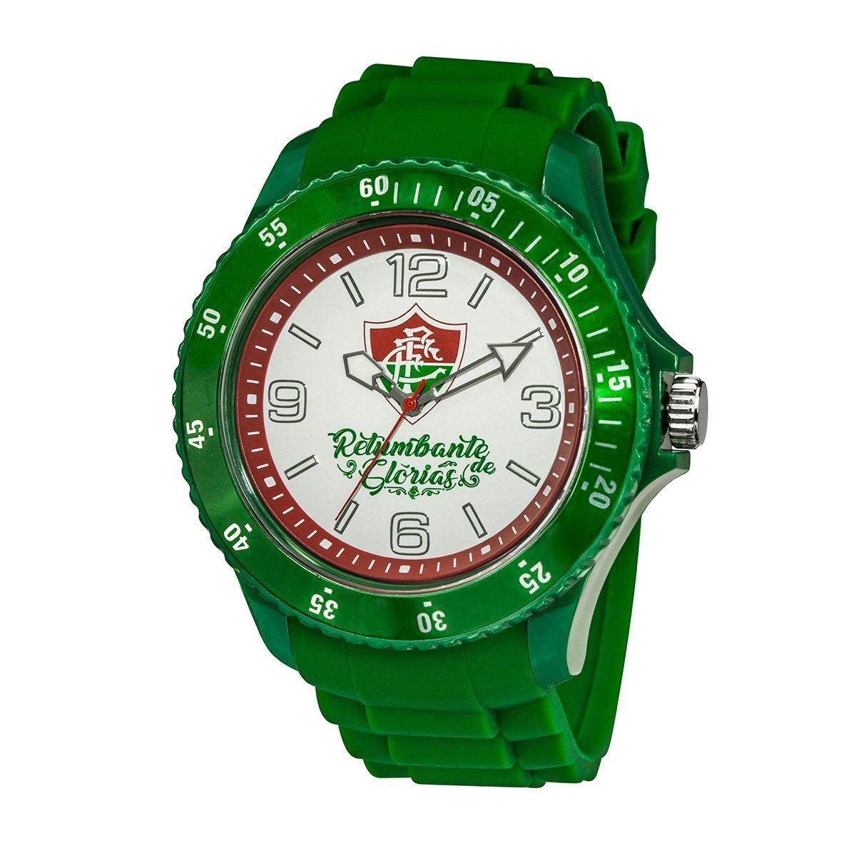 Relógio Fluminense Fundo Branco Escudo Pequeno
