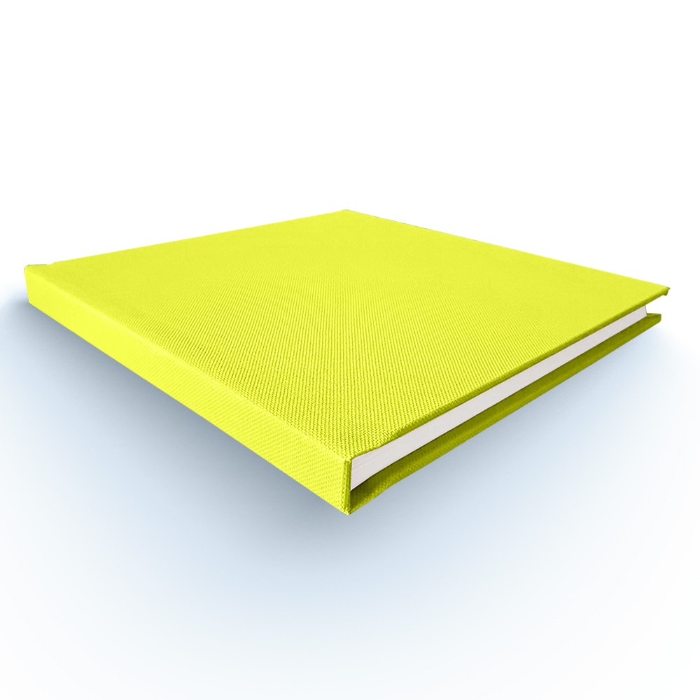 Álbum de Colagem Capa Tecido Colorido ou Fotográfica - Amarelo - Tamanho único 24x24 cm - 30 páginas