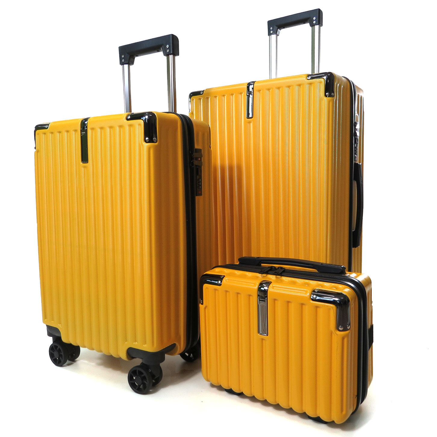 Kit com 2 malas de viagem P e M Rodas Duplas e Cadeado Embutido + Frasqueira modelo Dubai