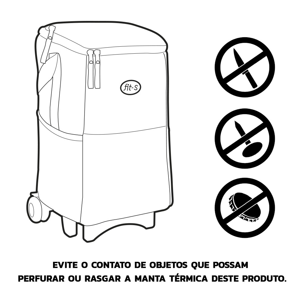 Cooler Térmico FitSanté WHELL Bag Essencial Dark com rodinhas