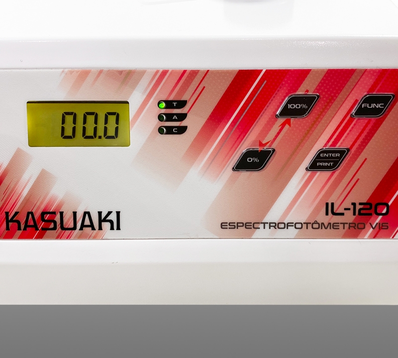 Espectrofotômetro Digital com Faixa Visível de 330 a 1020 nm Kasuaki IL-120