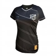 Camisa do Ceará -  Esportiva Gola V | Preta | Feminina | 2021
