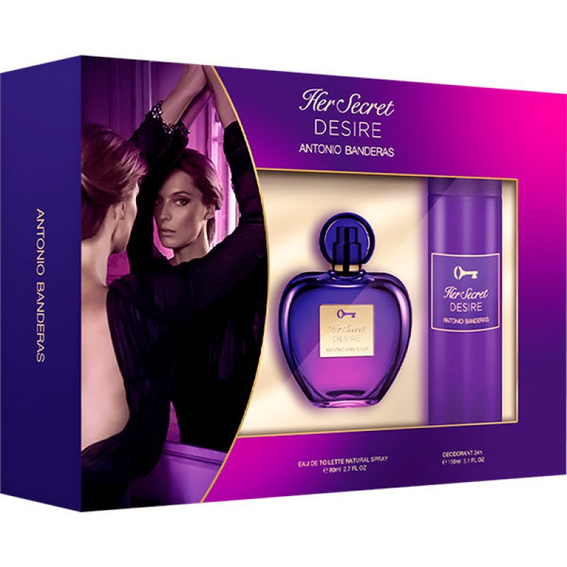 Kit Her Secret Desire Antonio Banderas Eau de Toilette - Perfume Feminino 80ml + Deo 150ml