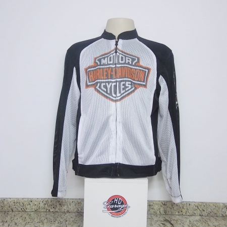 Jaqueta Harley-Davidson em Cordura Ventilada - Branca e Preta - Tam M - 032/58528