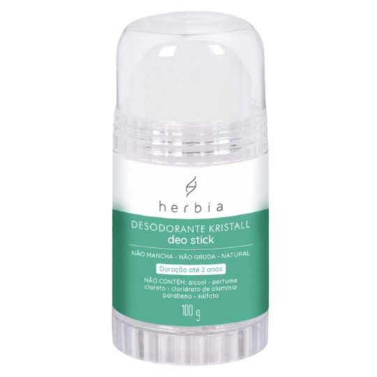 Desodorante natural de Cristal - Kristall Deo Stick 100g - Herbia  - Loja da Verdê