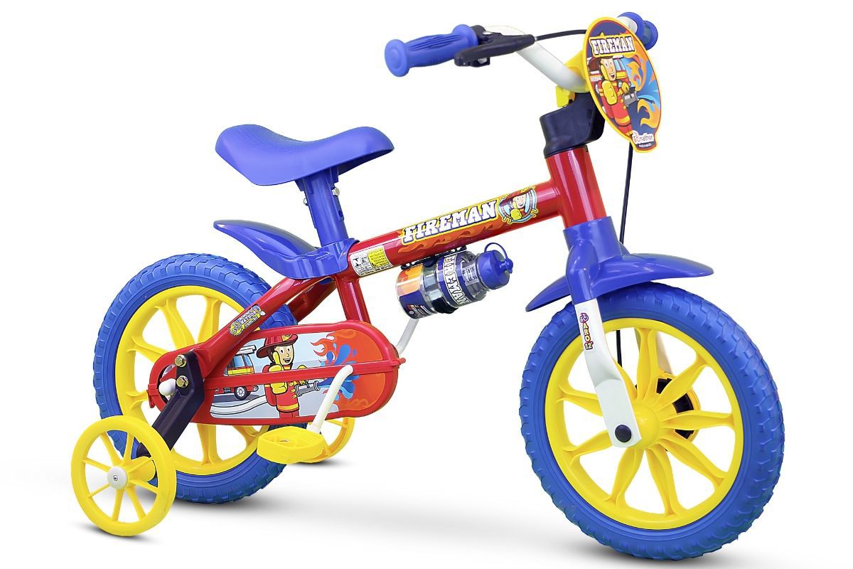 Bicicleta Infantil Nathor Fireman Aro 12 Masculina