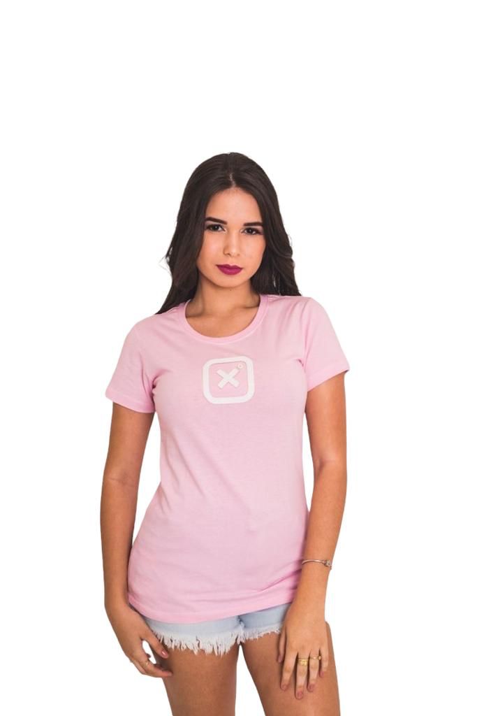 Camiseta Feminina Txc Algodão Rosa Claro