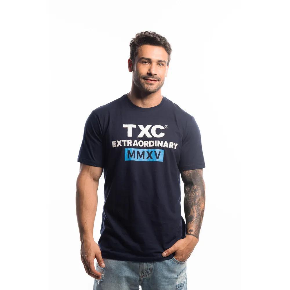 Camiseta Masculina Txc Algodão Azul Marinho