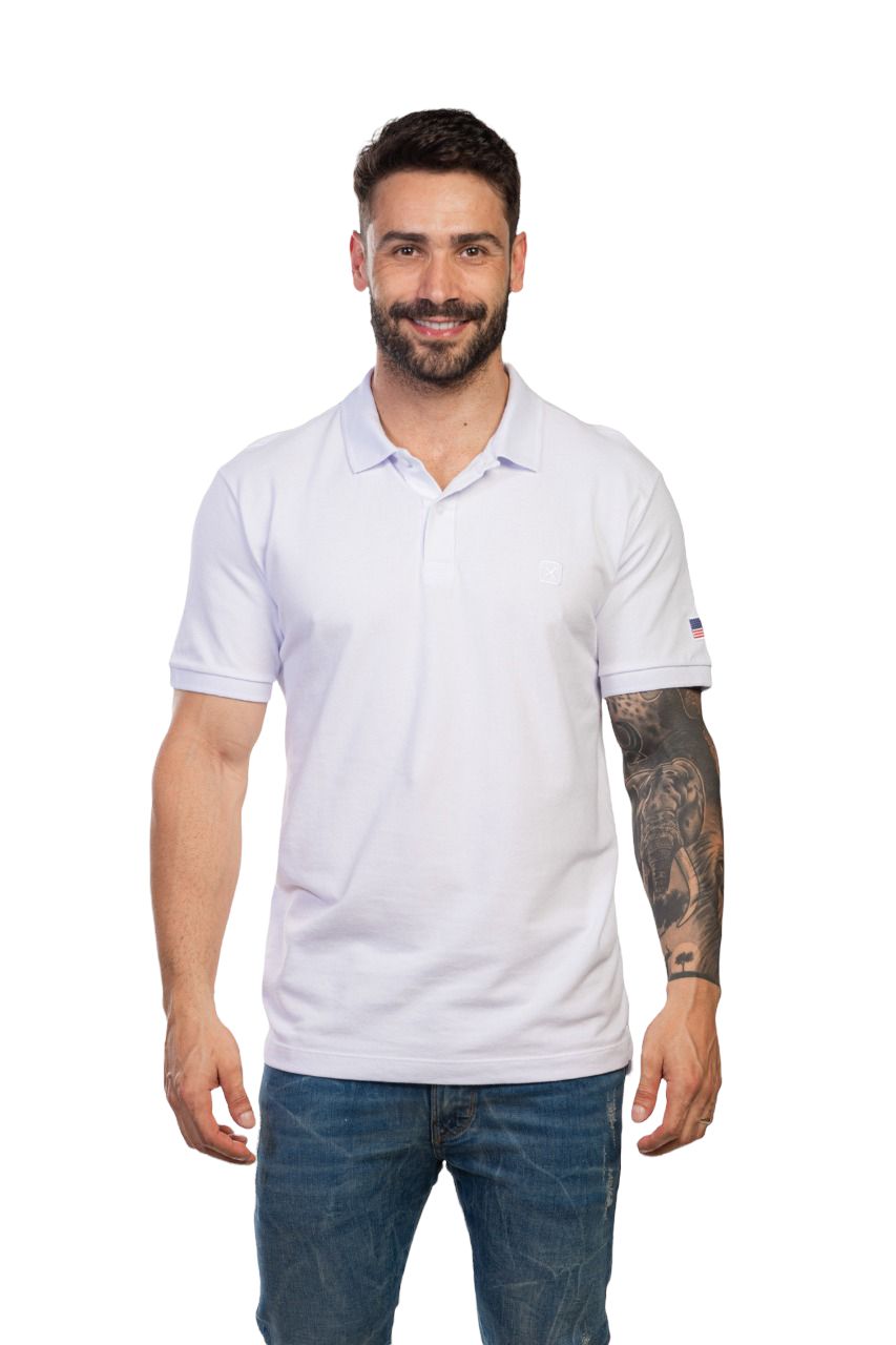 Camiseta Masculina Txc Gola Polo Algodão Branca