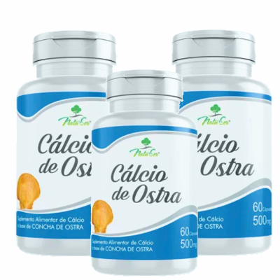 Cálcio De Ostra - 60 Cápsulas 500mg - Natuser - 3 und