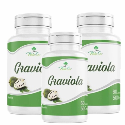 Graviola - 60 cápsulas de 500 mg - Natuser - 3 und