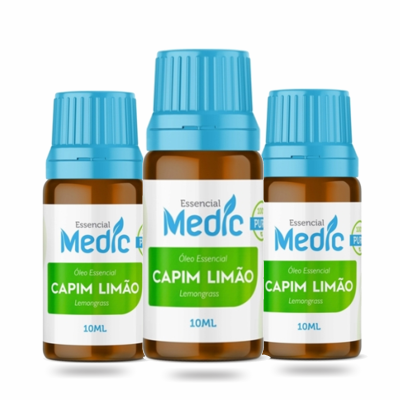 Óleo essencial Capim Limão - 10ml - Medic - 3 und