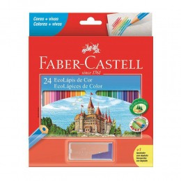 Lapis Faber-Castell Sextavado 24 EcoLápis de Cor 120124+1APT