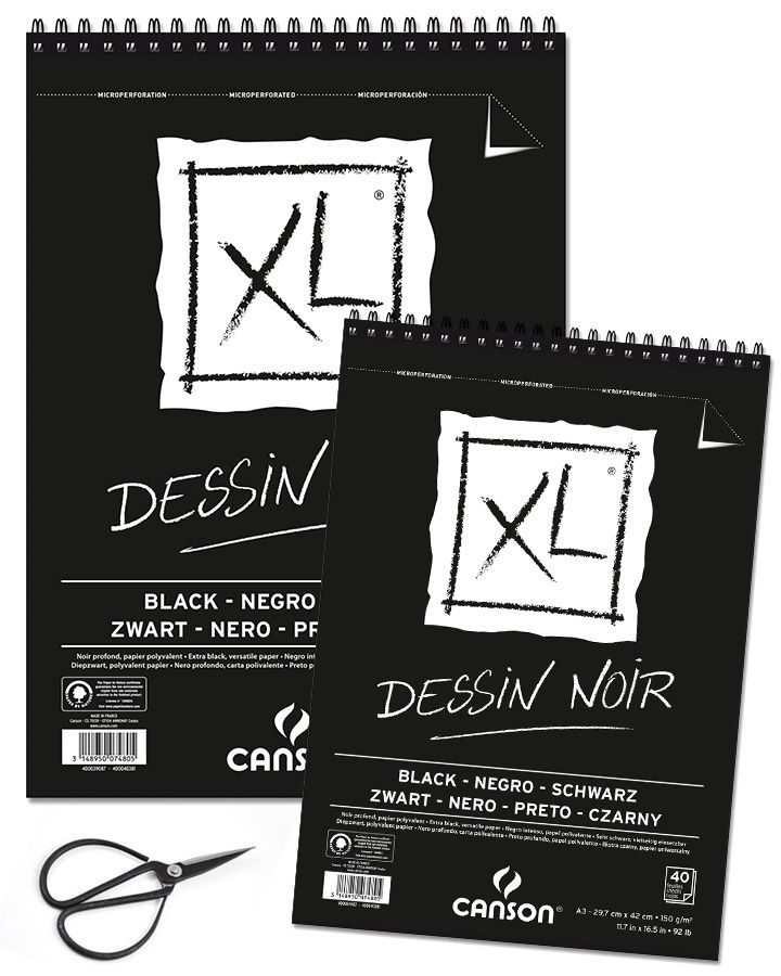 Bloco (caderno) Canson 150 gms. Dessin Noir XL A3 40 Folhas