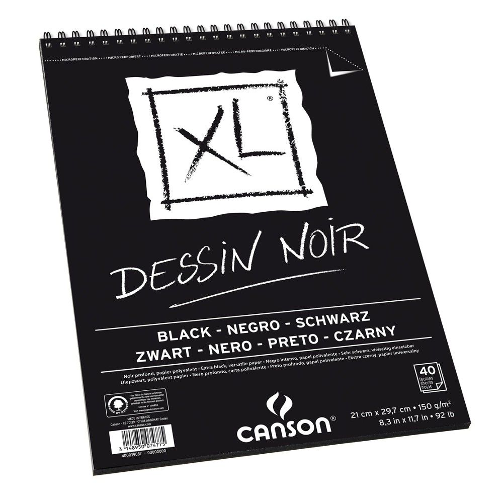 Bloco (caderno) Canson 150 gms Dessin Noir XL A4 40 Folhas