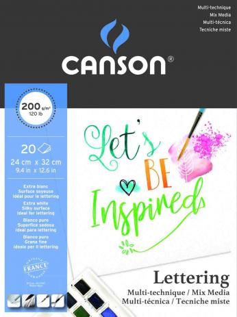 Bloco Lettering Canson Mix Media 200g/m² 20 folhas