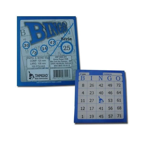 Cartela De Bingo Tamoio Azul PACK COM 15 UNIDADES