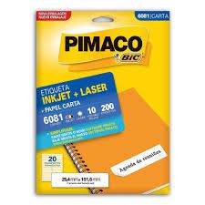 Etiqueta Inkjet/Laser Pimaco 6081 - 25,4 mm x 101,6 mm