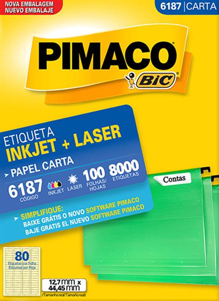 Etiqueta Inkjet/Laser Pimaco 6187 - 12,70 mm x 44,45 mm