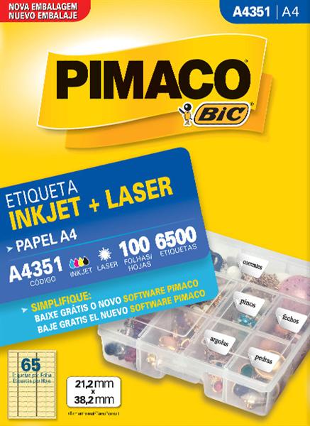 Etiqueta Inkjet/Laser Pimaco A4351 - 21,2 mm x 38,2 mm