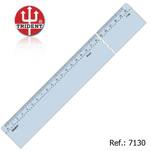 Régua de Acrílico Trident 30cm - com Escala (mm) - Ref.7130