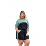 Conjunto Feminino Shorts E Blusa 2 Cores Plus Size Mazal