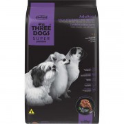Ração Seca Three Dogs Super Premium Cordeiro e Blueberry para Cães Adultos Raças Pequenas e Mini Indoor